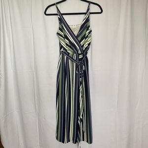 Loft Outlet Striped Wrap Midi Dress